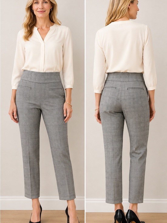 Talbots Pants - Talbots Chatham Ankle Pants 4P Petite Gray Plaid Stretch